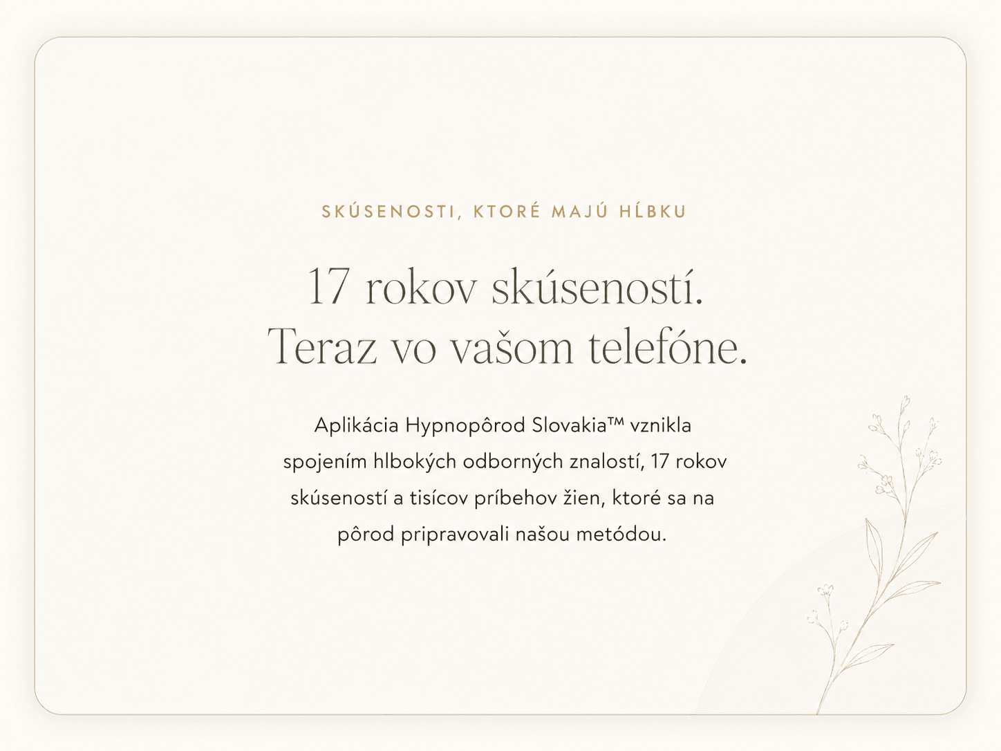 17 rokov skusenosti card